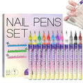 Sunnydeer 12 Colors 0.5mm Nail Polish Pens, Nail Paint Pens, Nail Pens for Kids, DIY Design & Home Craft(Colorful)