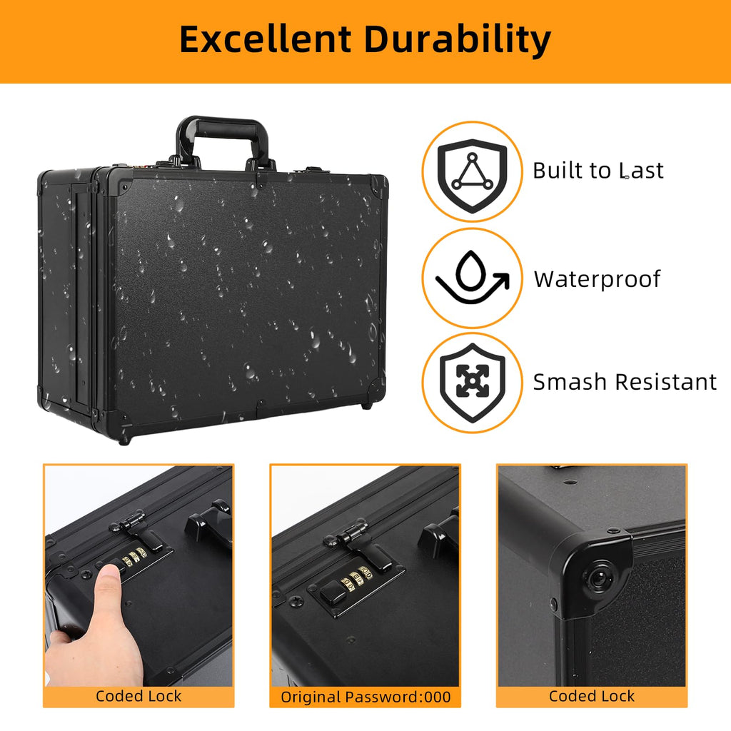 FAHKNS Barber Case, Profesional Barber Travel Case, Barber Box for Clippers and Supplies, Hair Scissors Trimmer Organizer