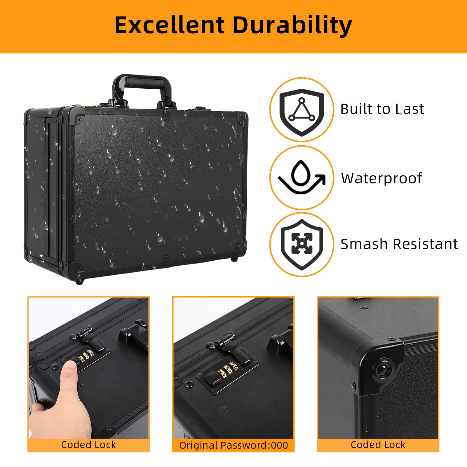 FAHKNS Barber Case, Profesional Barber Travel Case, Barber Box for Clippers and Supplies, Hair Scissors Trimmer Organizer