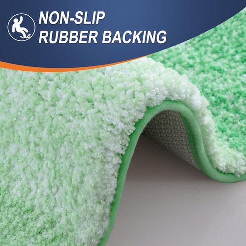 OLANLY Large Bathroom Rugs - Extra Soft Microfiber Mat 54x24 | Quick Dry & Machine Washable, Green