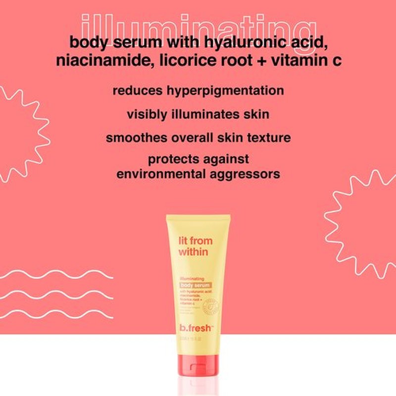 B.TAN Moisturizing Body Lotion | Lit From Within Body Serum - Get a Brightening Glow, For Dry Dull Skin, Packed with Hyaluronic Acid, Niacinamide+ Vitamin C, 8 Fl Oz