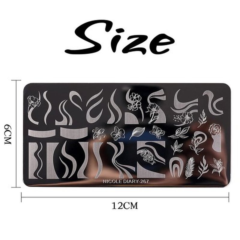 French Wavy Swirl Leopard Print Graffiti Nail Stamp Templates - Stainless Steel Gel Polish Template Design Stencil Tools (3 Pcs)
