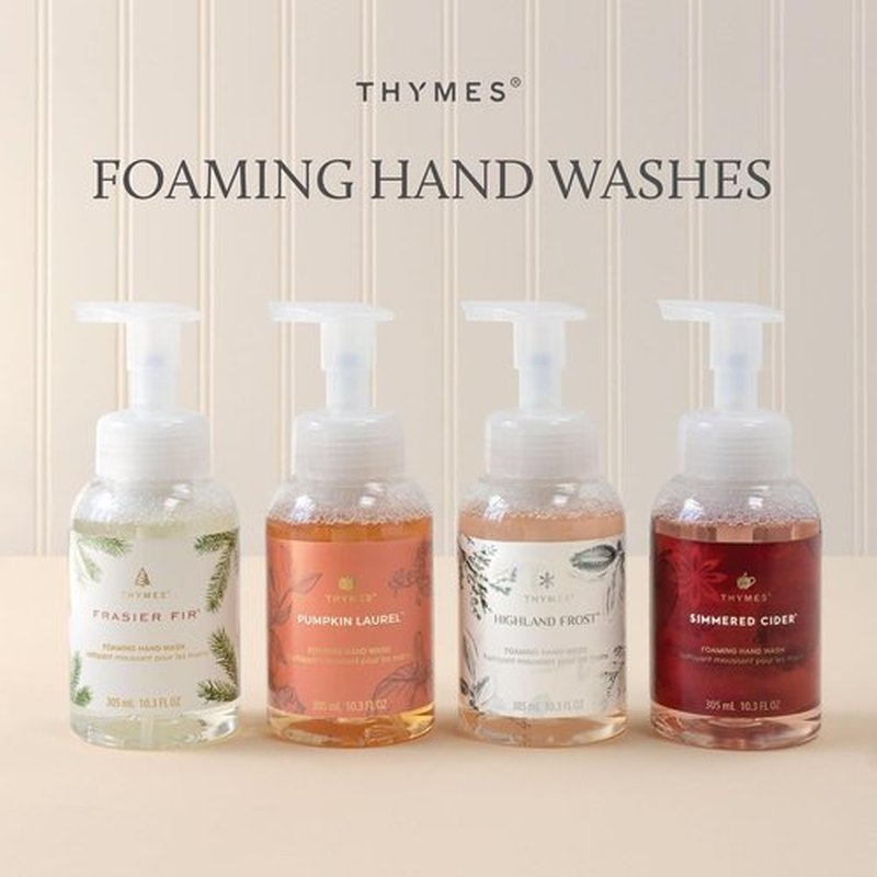 Thymes Foaming Hand Wash - Aloe & Glycerin Soap with Pump - Pine Scented for Kitchen or Bathroom | 10.3 fl oz