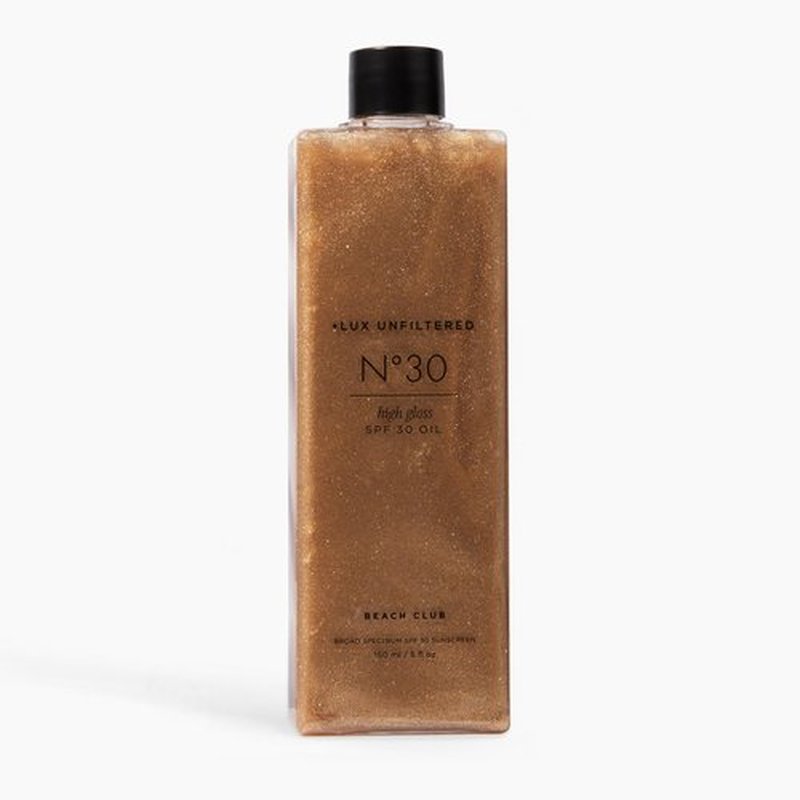 + Lux Unfiltered N°30 Shimmer Body Oil with SPF 30 - Hydrating & Nourishing High Gloss Tanning Oil, Instant Bronze Shimmer Sunscreen - Oxybenzone Free - Broad Spectrum Sunscreen SPF 30