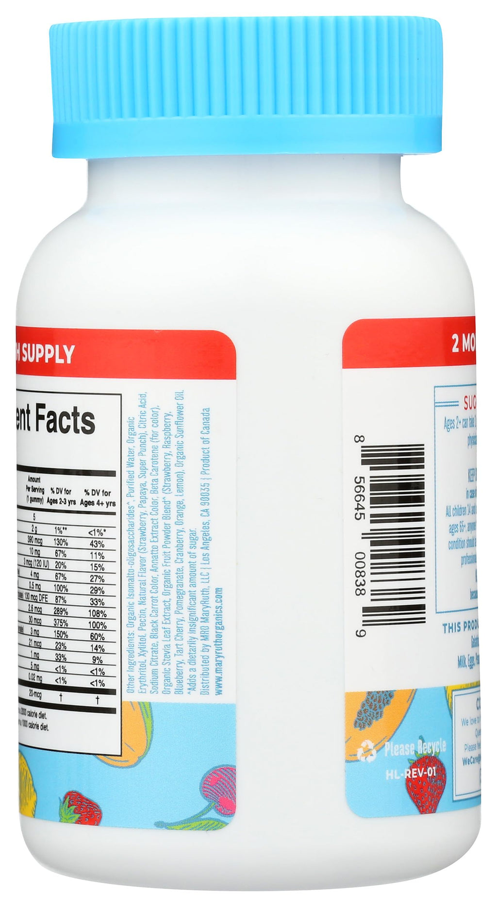 MARYRUTH'S Kids Vitamins Multivitamin Sugar Free | 2 Month Supply | Kids Multivitamin Gummies | Multivitamin for Kids | Vitamin D | Vitamin C | Zinc | Vegan | Non-GMO | Gluten Free | 60 Count