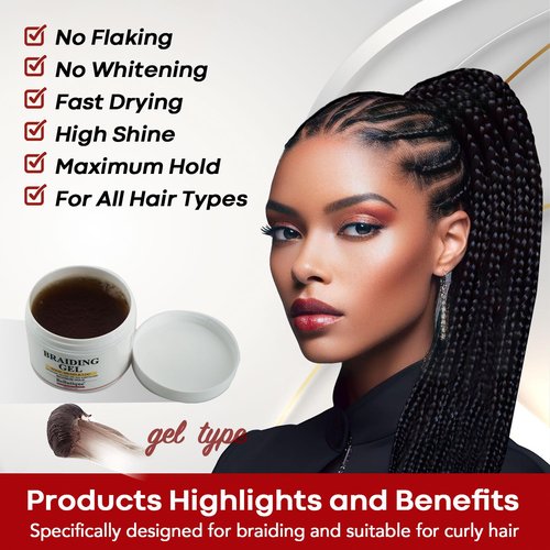 BELLATIQUE Edge, Braid, & Loc Maximum Hold Edge Control & Braiding Gel for Natural, Relaxed, Dry, Dull Hair - No Flaking, No Whitening, Fast Drying, High Shine, Maximum Hold Up to 48 Hrs (8.8 oz)