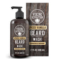 Viking Revolution Spiced Vanilla Beard Wash for Men with Argan Oil and Jojoba Oil - Beard Softener and Strengthener Beard Shampoo with Beard Oil - Beard Care to avoid Beard Dandruff and Itch (17 oz)