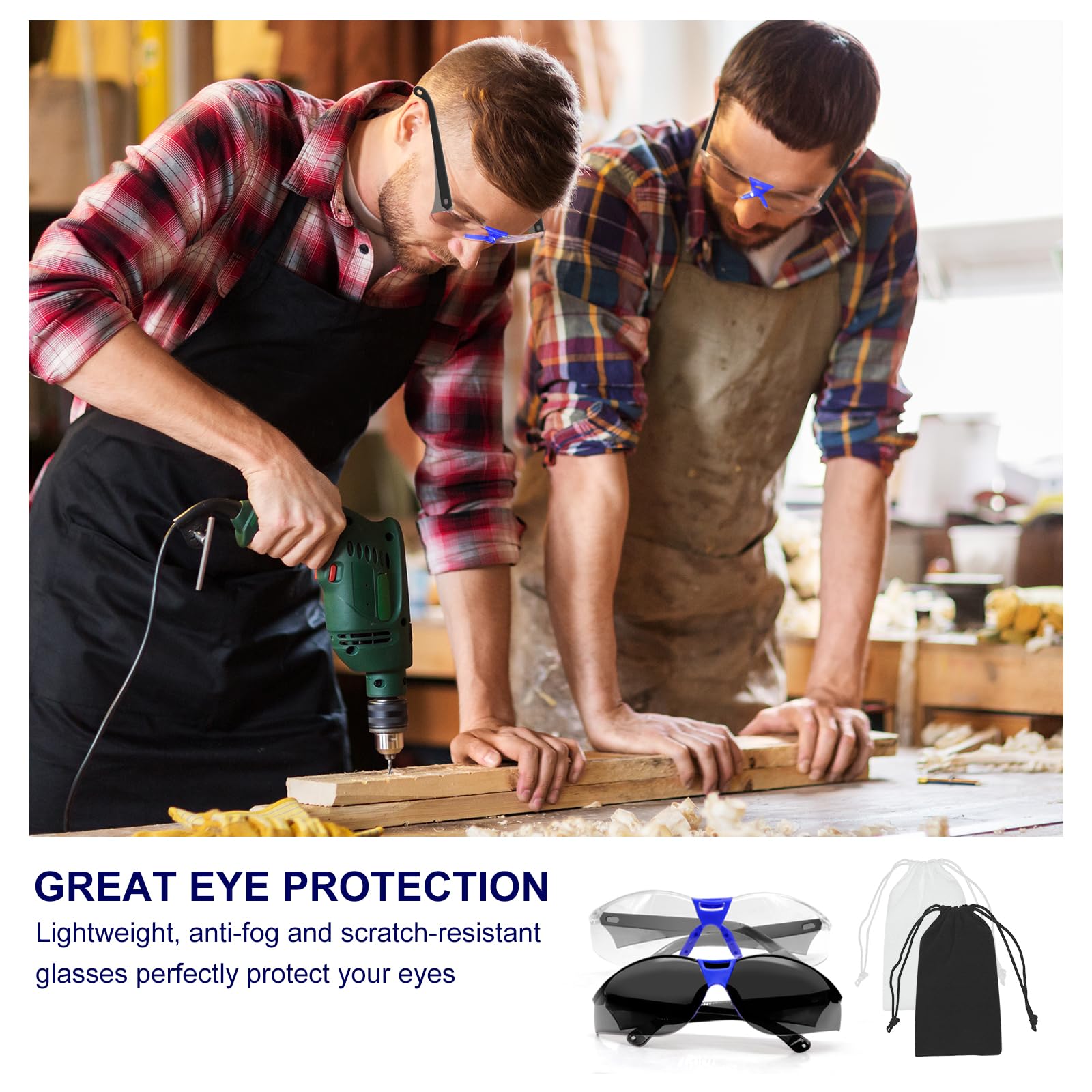 Gun Range Ear Protection Shooting Ear Protection Ear Muffs for Shooting Range Including High-Performance Earmuffs, Range Eye Protection-Gun Safety Glasses,Earplugs,Hard Storage Carrying Case-Black