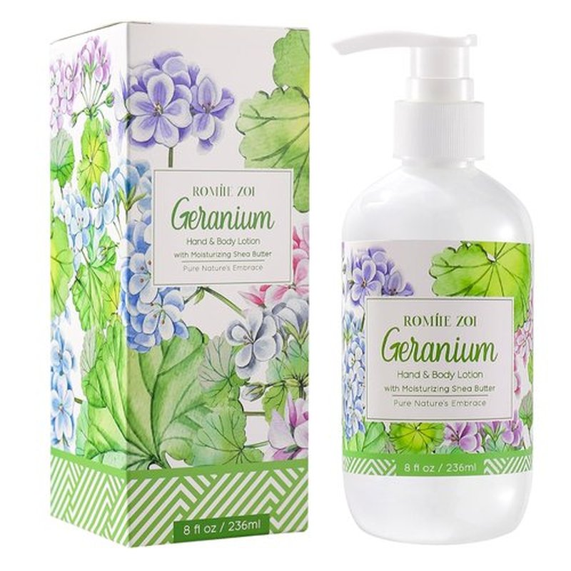 ROMIIE ZOI Daily Hand & Body Lotion - Moisturizing Shea Butter with Geranium - 236 ML / 8 FL OZ