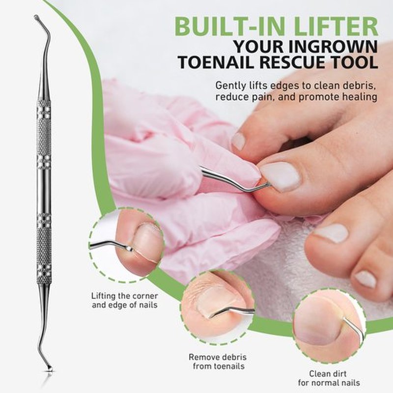 BALUCA Heavy Duty Toenail Clippers for Thick Nails & Seniors – Straight & Curved Blade Professional Nail Clipper Set with 360° Rotating Head, Nail Lifter – Ingrown Toenail Tool Solution