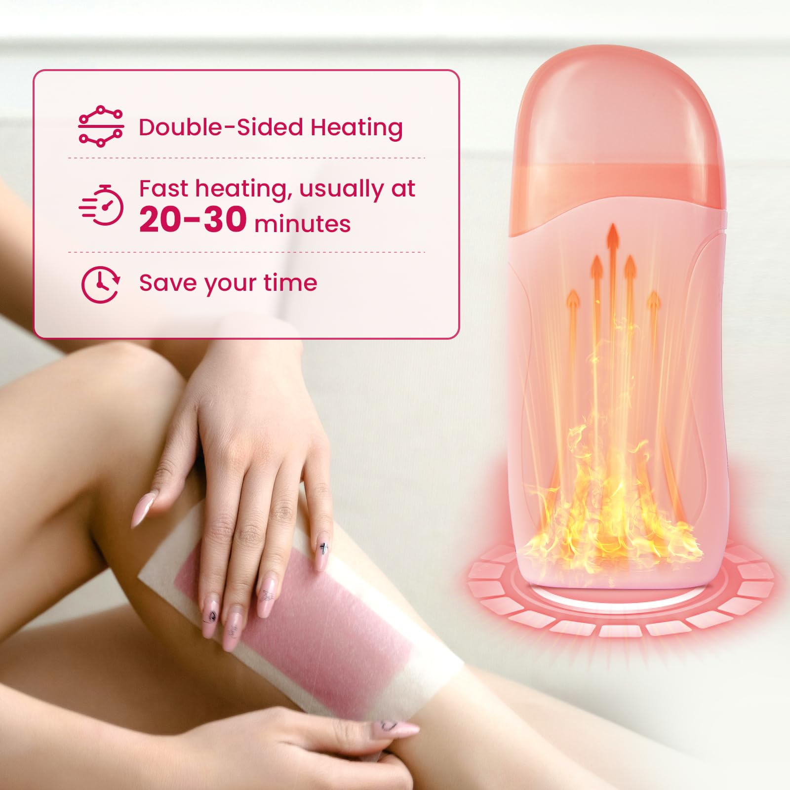 Wax Roller Kit, 4 Pcs Wax Cartridge Refills, Roll On Waxing for Coarse/Fine Hair Removal, Roller Waxing Kit for Women & Men Sensitive Skin, Hair Removal for Body Hair, Legs Arms at Home Kit
