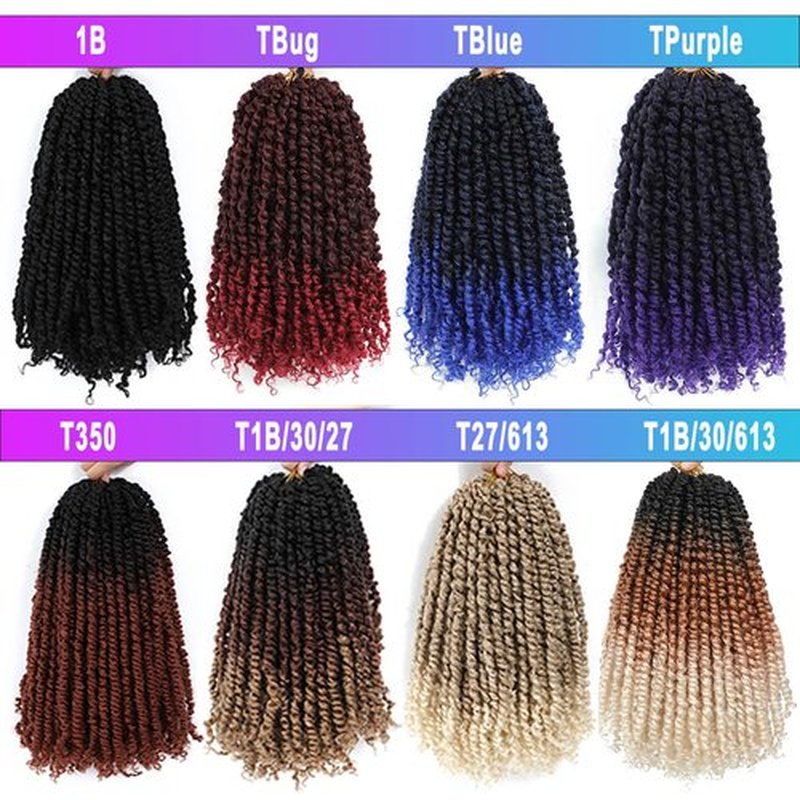 Bestlove 8 Packs Crochet Passion Twist Hair Pretwisted Ombre 1b/30/613 Crochet Hair Pre-looped Passion Twist Crochet Braiding Hair 18 Inch
