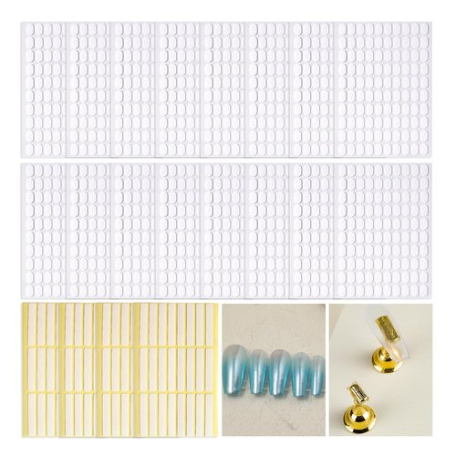 ESUOHYM 1696 Double Sided Tape for Press On Nails Stand holder Sticky Tabs Nail Art Accessories Nail Display Tape Clear False Tip Adhesive Tape for Practice Design DIY Home Salon