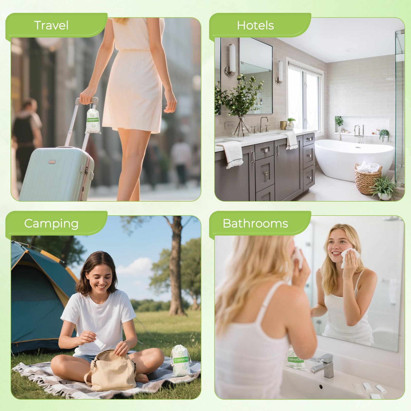 Classycoo Disposable Towel Travel Bag Set for Hotel