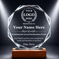 iStutzen Custom Crystal Award Trophy, Personalized Recognition Engraved Crystal Award with Logo/Name/Text for Corporate Recognition, Employee Appreciation, Years of Service, Retirement(Style-1)