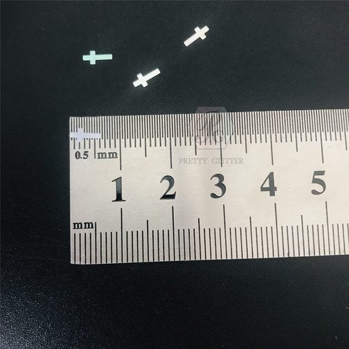 10g Pack - Sliver Cross Shape Glitter - Festival Rave Beauty Makeup Face Body Nail Art Tumbler Holiday DIY Decoration LB100