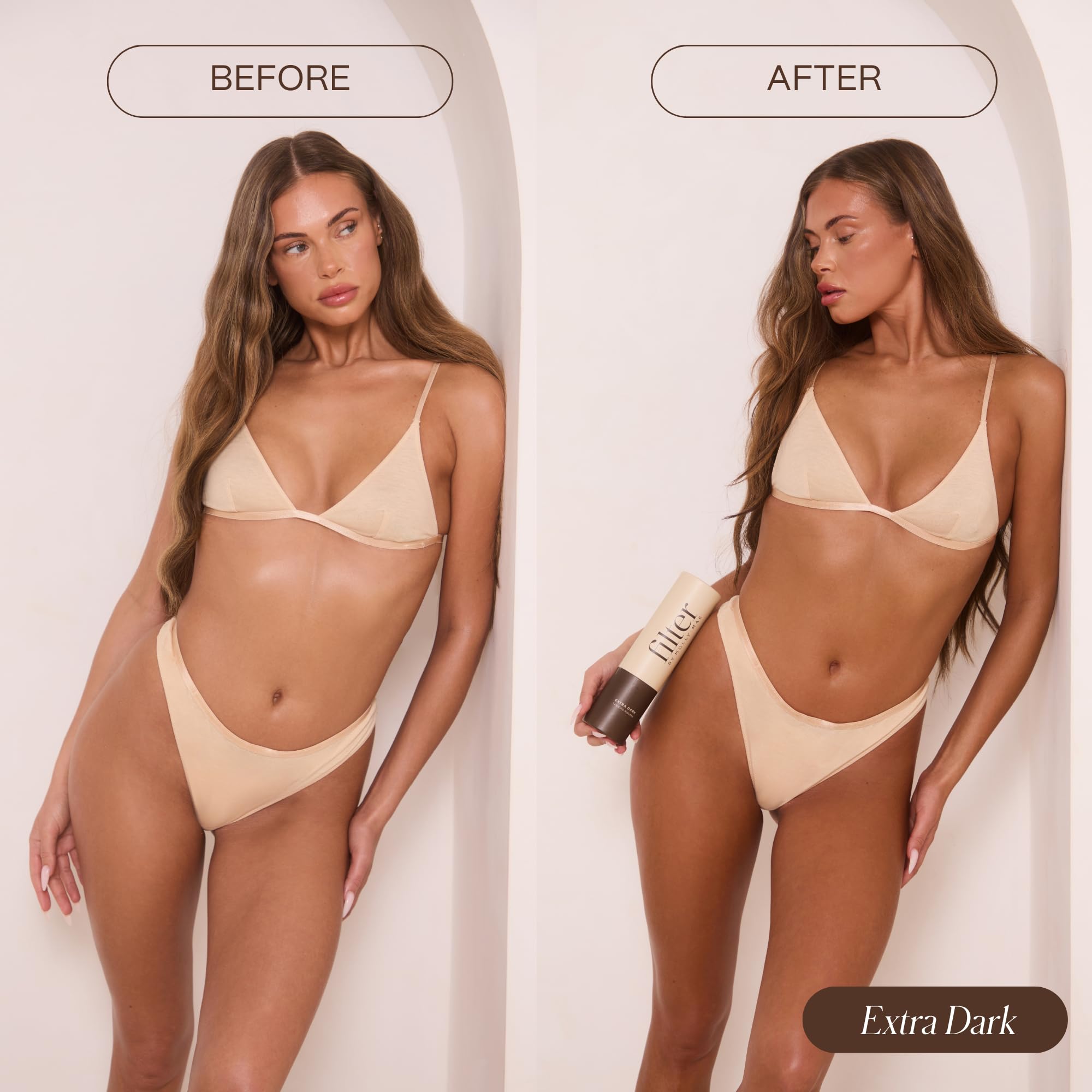 Filter By Molly-Mae Sunkissed Bundle | Extra Dark Self Tan Mousse | Fast Drying Streak Free Fake Tan | Bronzed Glow | Large Double Sided Velvet Soft Tanning Mitt | Perfect for Face & Body Application