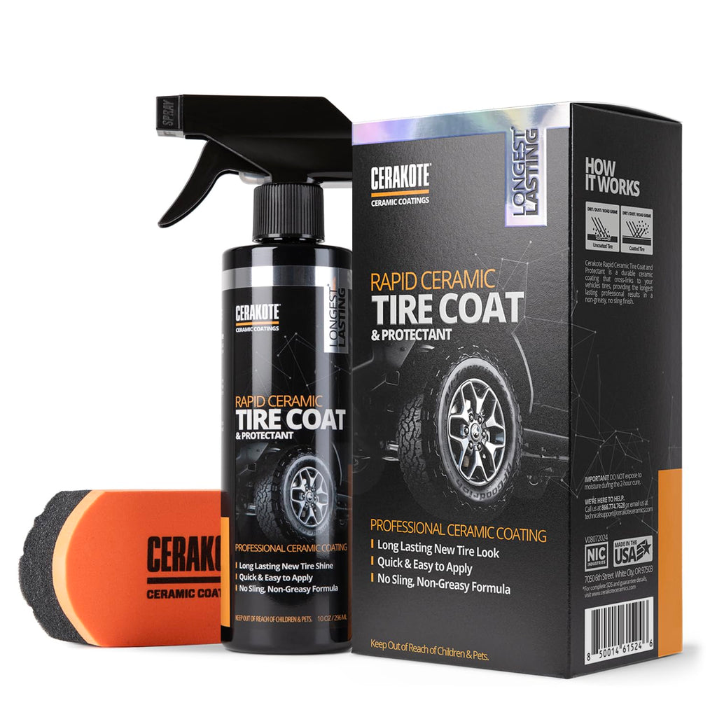 CERAKOTE® Rapid Ceramic Tire Coat - Long-Lasting Deep Black Tire Shine