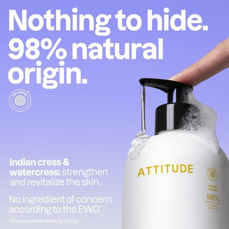 ATTITUDE Liquid Hand Soap - EWG Verified, Vegan & Plant-Based Formula | Earl Grey & Fresh Cucumber, 16 Fl Oz (Pack of 3)