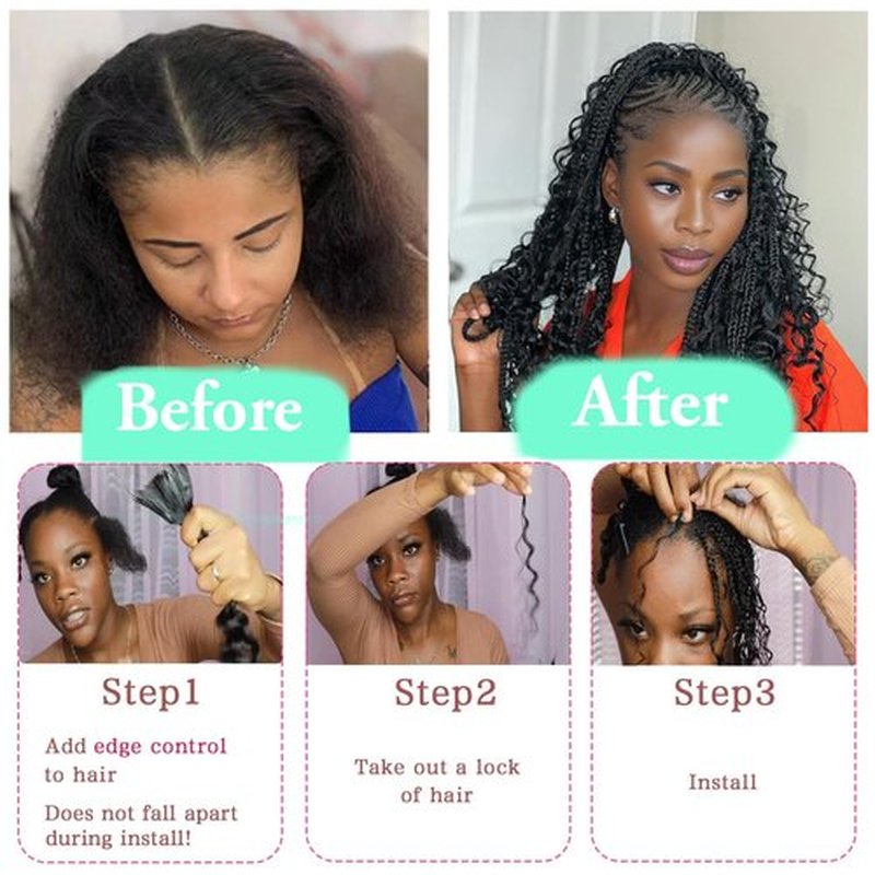 MUXFILLA 12 Inch Human Braiding Hair for Boho Braids 100g Deep Wave Curly Boho Hair for Braiding Knotless 3 Bundles/Pack Natural Black