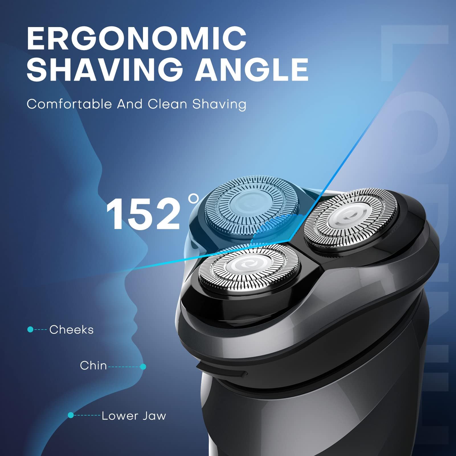 LOBINH Electric Shaver for Men, 100% Washable Rechargeable Electric Razor, Waterproof IPX7 Wet & Dry Shaving with Pop-up Sideburn Trimmer, 1 Hour Fast Charging, 4D Floating Head, LCD Power Indicator