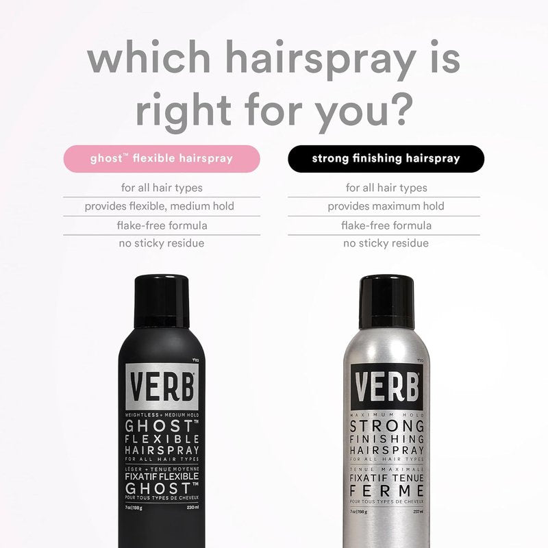 VERB Ghost Flexible Hairspray - Weightless Medium Hold with Moringa Oil - Anti-Frizz & Shine for All Hair Types