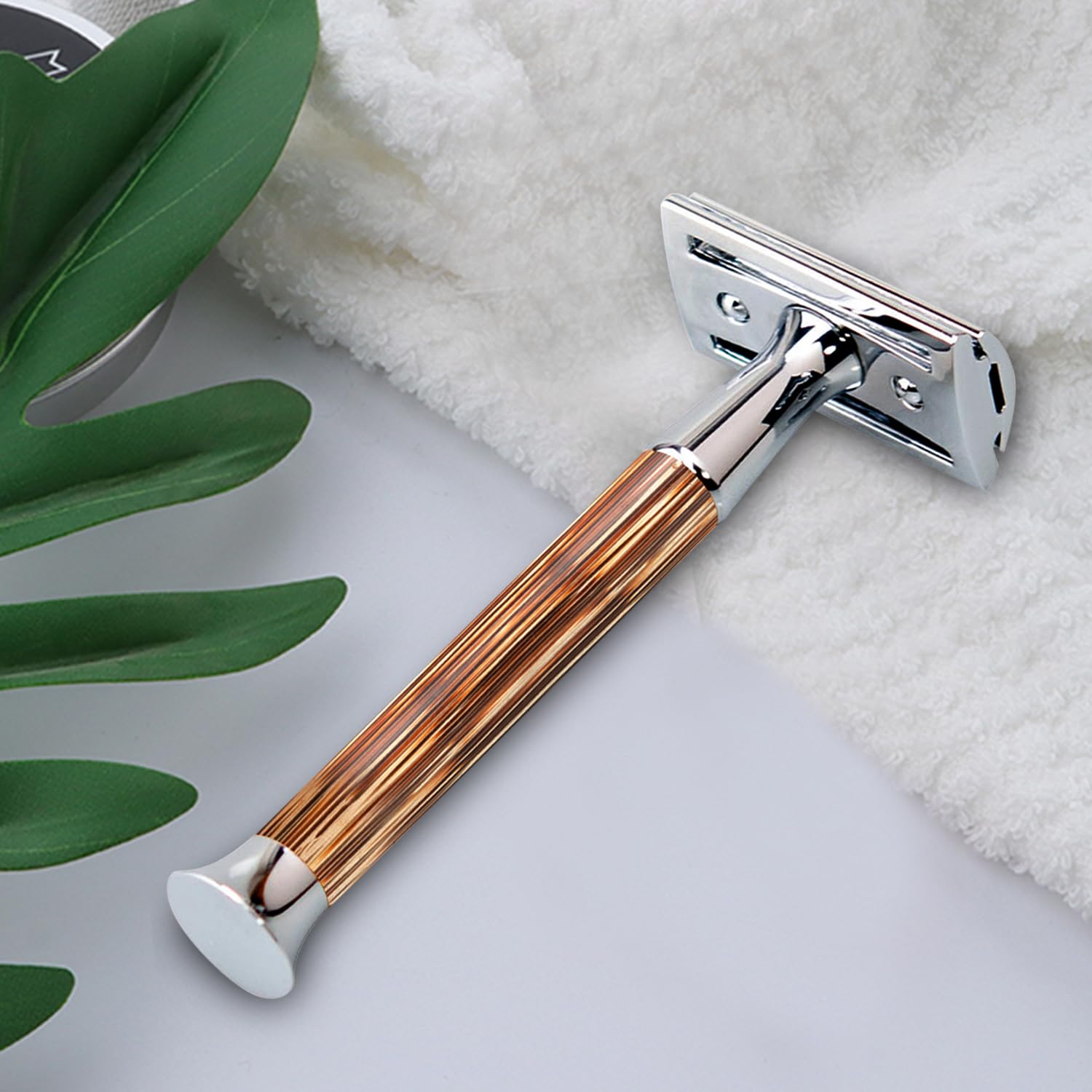 ZENGRASOIR Double Edge Safety Razor with Safety Razor Travel Case, Women/Men Ladies Razor with 10 Double Edge Safety Razor Blades, Bamboo Handle, 3 Piece Shaving Kit