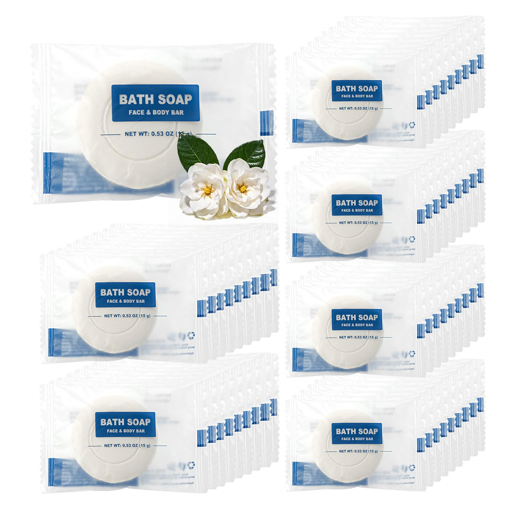 HAIFOTRVA 30 Pack Mini Travel Size Bar Soap Bulk,0.53 oz/15 grams Individually Wrapped Round Small Disposable Hotel Soap Bars Toiletries for Church,Homeless Gifts,Bathroom,Guest