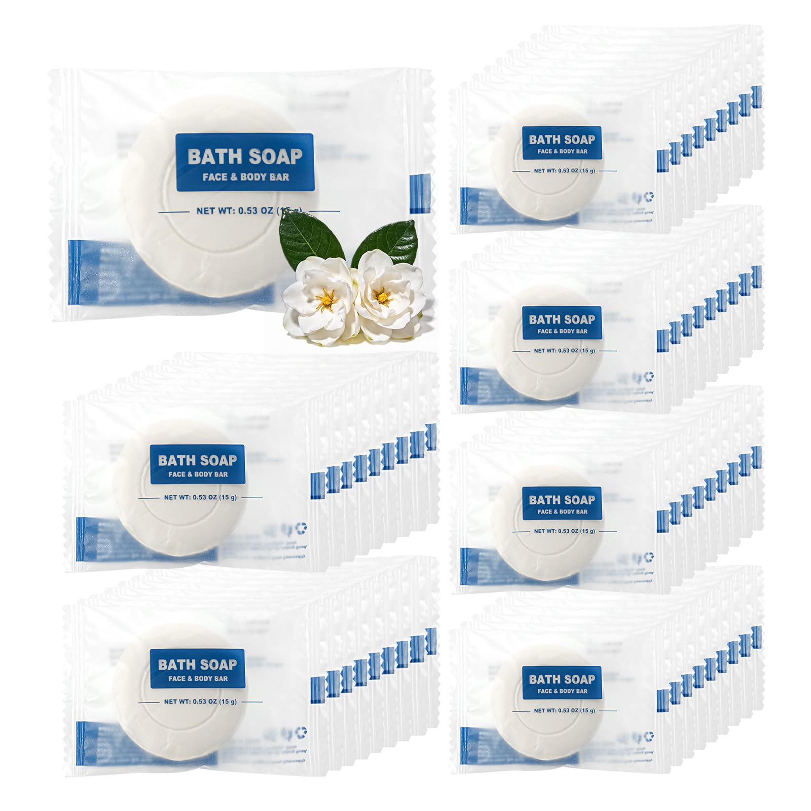 HAIFOTRVA 30 Pack Mini Travel Size Bar Soap Bulk,0.53 oz/15 grams Individually Wrapped Round Small Disposable Hotel Soap Bars Toiletries for Church,Homeless Gifts,Bathroom,Guest