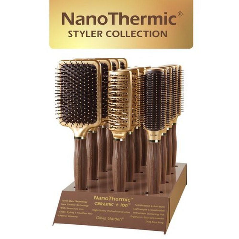 Olivia Garden Ceramic Ion Nano Thermic Hair Brush - Professional Styling Tool for All Hair Types