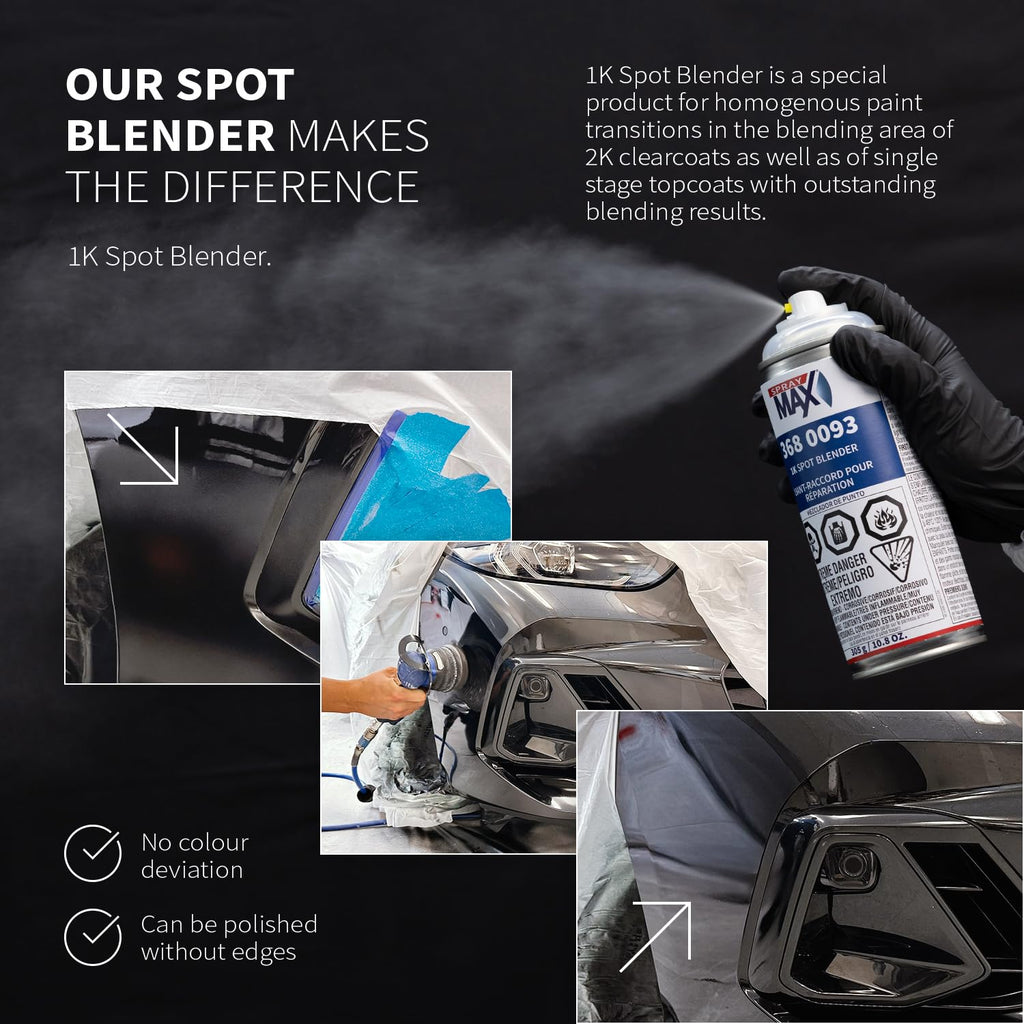 SprayMax 1K Spot Blender Clear | Professional Blending Clear Spray for Seamless Repair Transitions | Smooth Edge Melt-In for 2K Topcoats | Automotive Finishing Spray | 10.8 oz