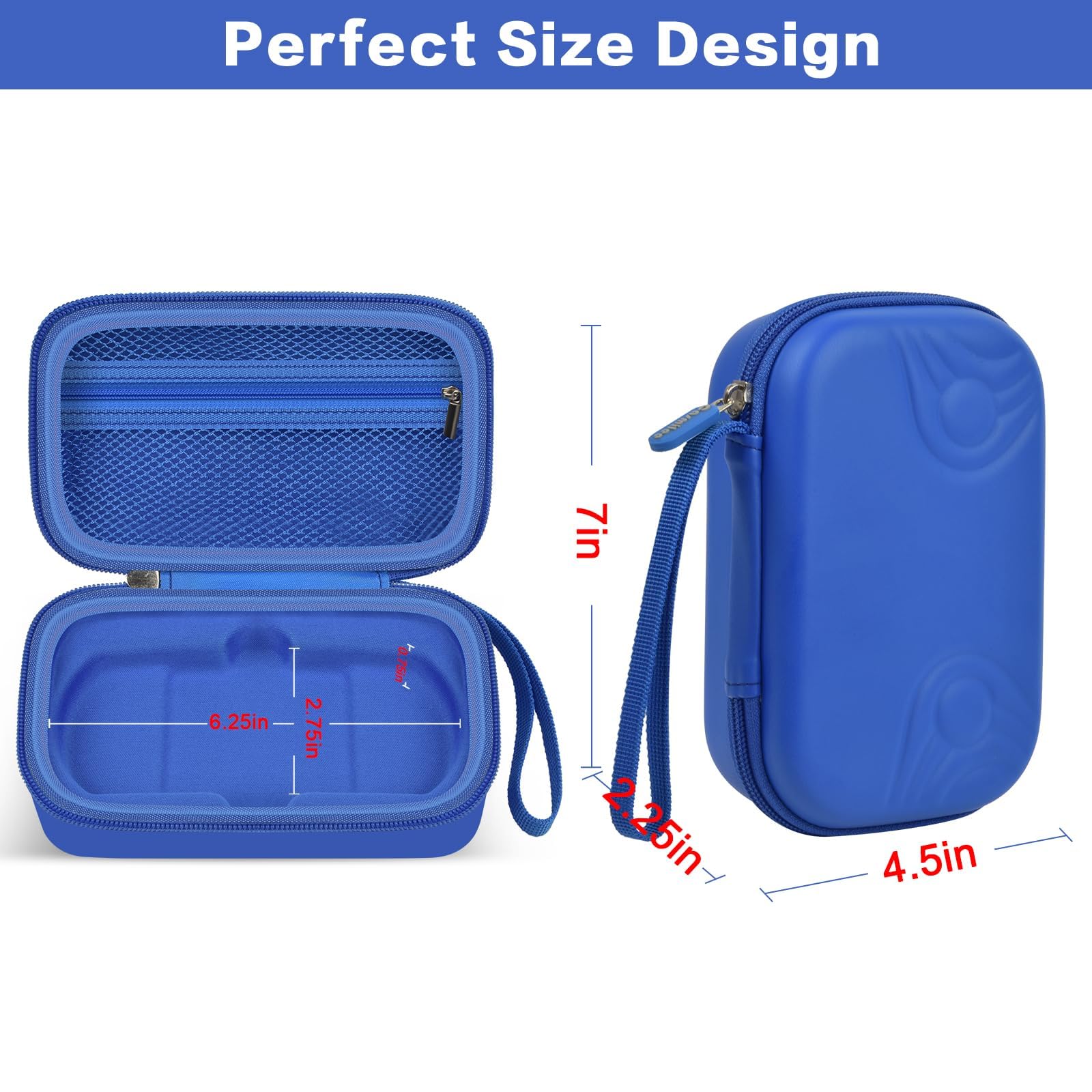 casmilee Travel Carrying Case Compatible with Beijue/for WELLST·G 16 Bit Handheld Games, Kids Video Games Storage Holder, Portable Electronic Game Player Organizer for Console Accessories - Box Only