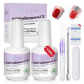 SAVILAND Dip Powder Remover Kit: 2-Min Fast Dip Remover Castor Oil & Nail Remover with Cuticle Oil Pen Pusher Nail File for Builder Acrylic Dip Powder Less-Damaging Salon