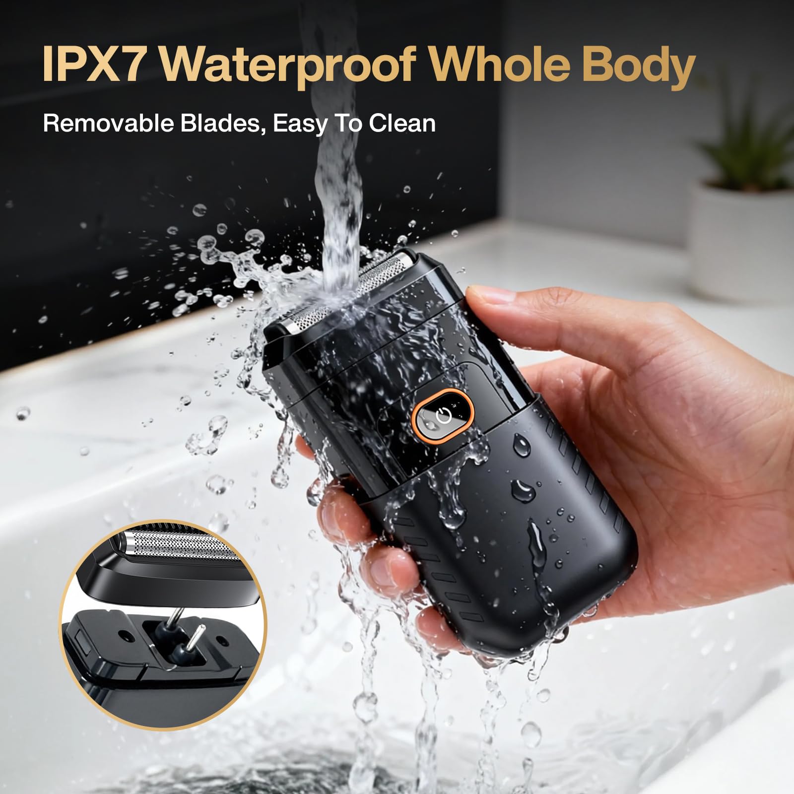 Electric Razor for Men, Foil Shaver and Beard Trimmer | for Dry and Wet,Battery LED Display USB-C Fast Charge, IPX7 Waterproof Portable Travel Shaver
