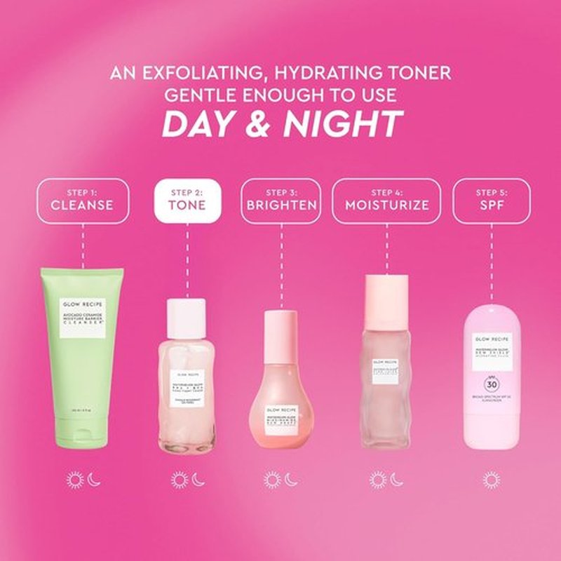 Glow Recipe PHA + BHA Face Toner - Korean Exfoliating Toner for Pores with Watermelon & Cactus Water (40ml)