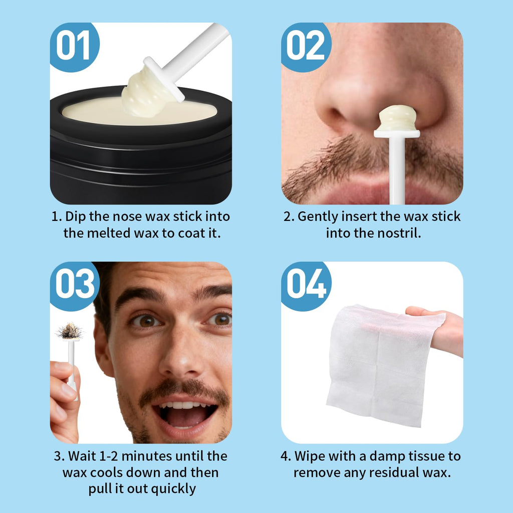 Galdino Nose Wax Sticks - 50PCS Upgraded Nose Hair Wax Kit for Nasal Ear Hair Removal, Nose Waxing Sticks for Men And Women, Painless and Simple
