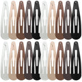WILLBOND 30 Pieces 3.1 Inch Large Metal Snap Hair Clips Nonslip Barrettes Women Hair Accessories (Five Color)