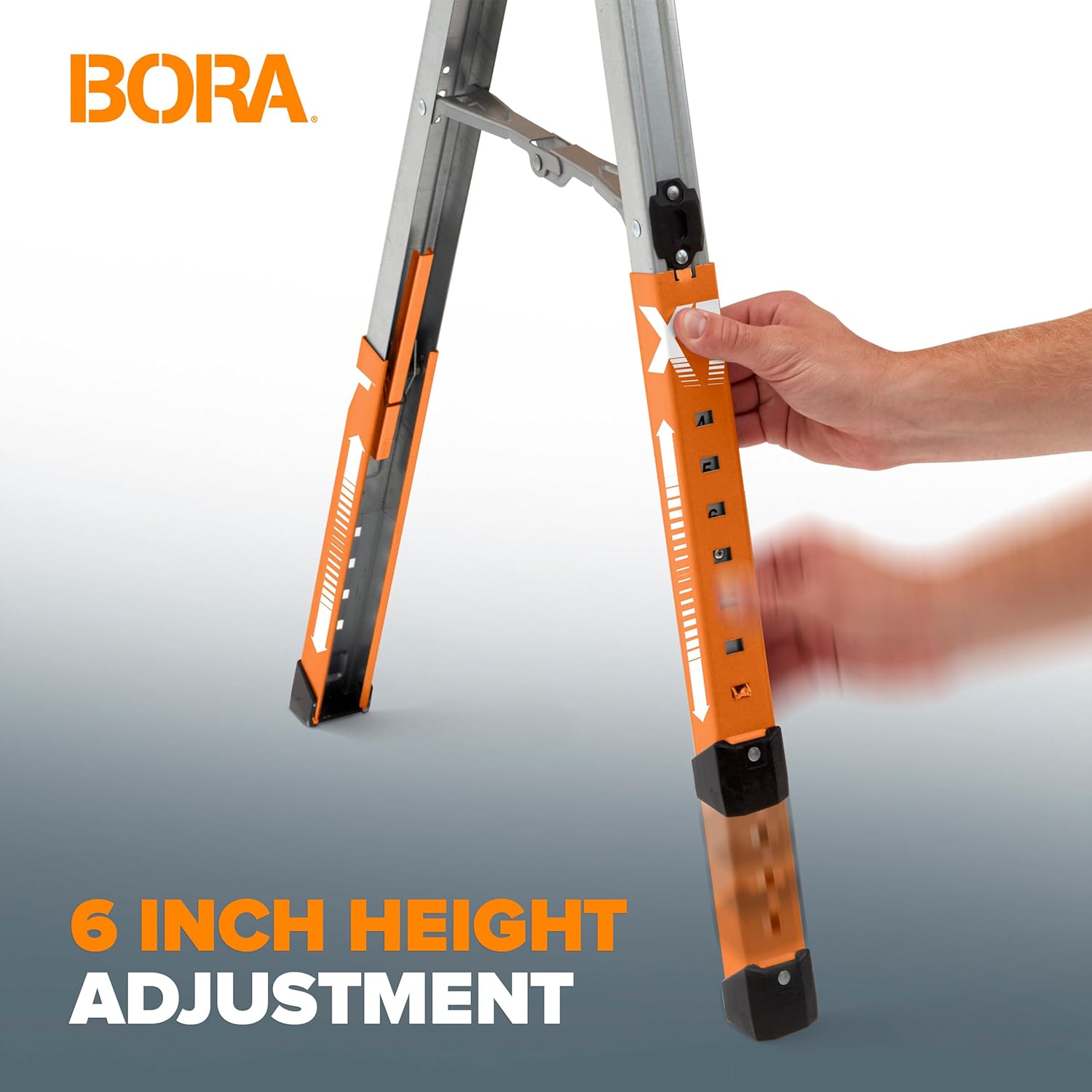 Bora Portamate Speedhorse XT Sawhorse Pair - Heavy Duty Adjustable 30-36 Inch Metal Top | Ideal for Contractors & Carpenters