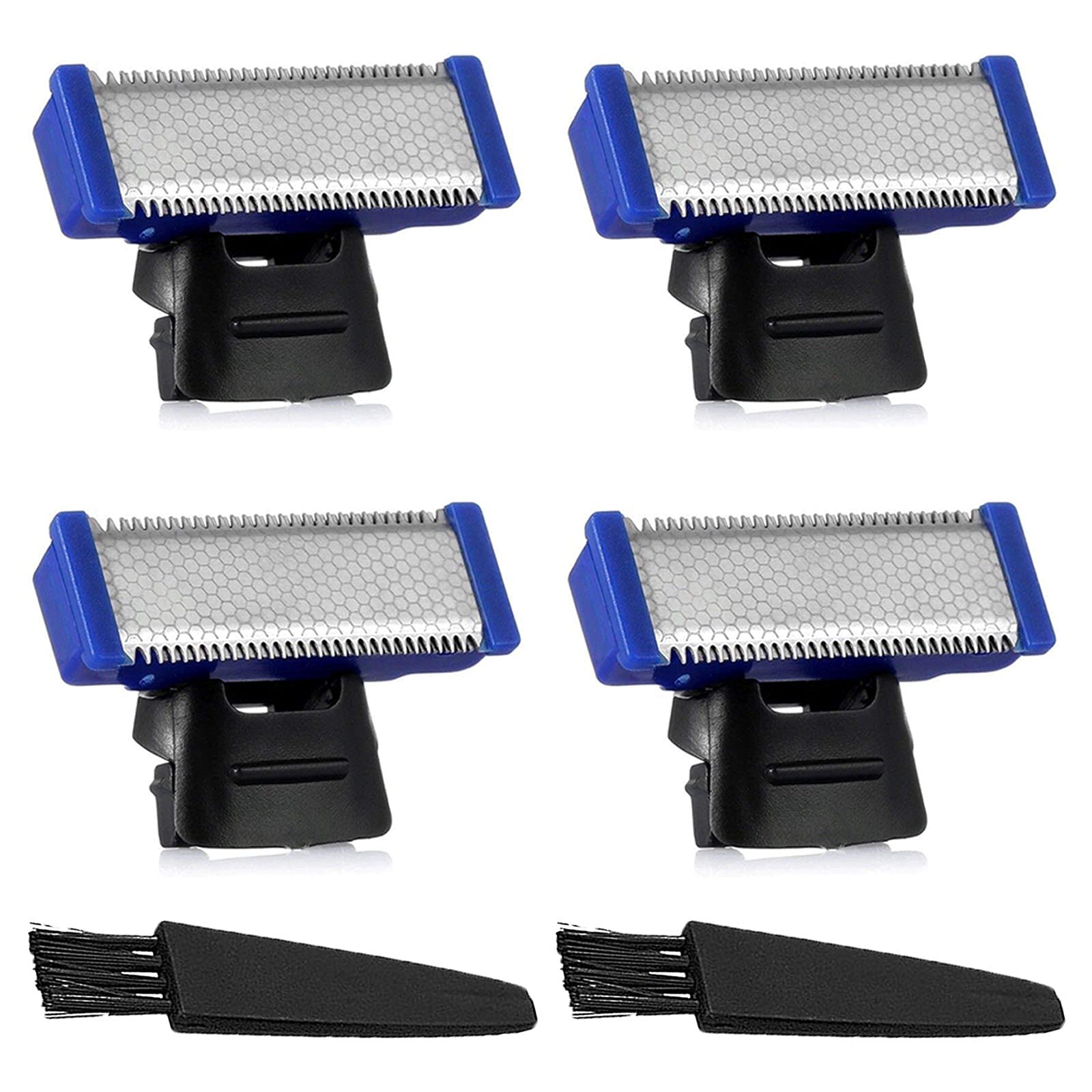 LinMei Trimmer Replacement Heads Compatible for Gen 1 Micro Touches Solo Trimmer - Set of 4 Replacement Blades & 2 Cleaning Brushes