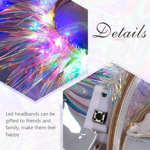 EARENT Light Up Headbands Rave Outfits Neon Headband for Women