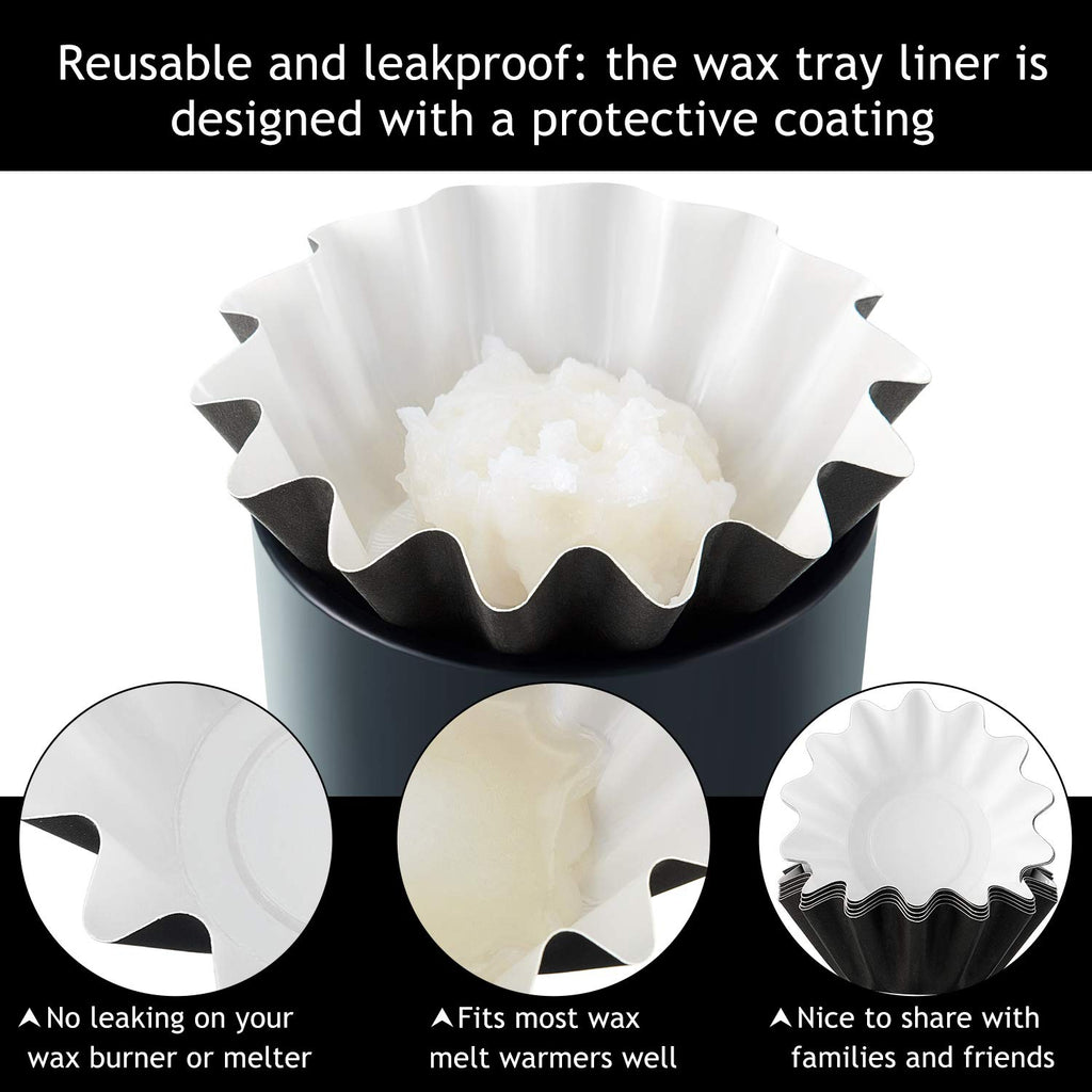 Boao Wax Melt Liners Reusable Leakproof for Any Wax Cubes Waxes Warmer Containers Cups for Scented Candle Plug in Warmers Electric Waxes Melters Burner(Black, White,25 Pieces)