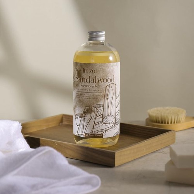 ROMIIE ZOI Liquid Hand Soap Refill, Sandalwood, Gentle & Moisturizing Formula, 750 ML/ 26 FL OZ