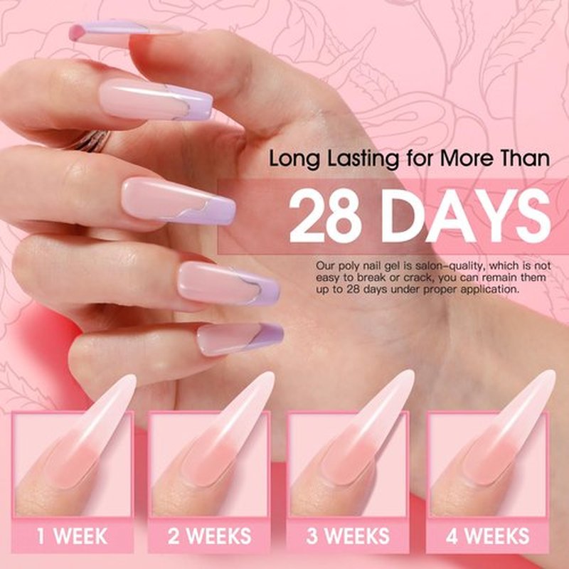 ROSALIND White Nude Brown Christmas Poly Nail Gel, 6 Colors 0.34 oz/10 ml Poly Extension Gel Nail Enhancement Builder for French Manicure Home Salon Design Need U V/LED Lamp Fall Colors