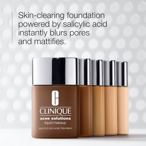 Clinique Acne Solutions Liquid Foundation - Salicylic Acid for Oily Skin | Medium Coverage, Natural Matte Finish