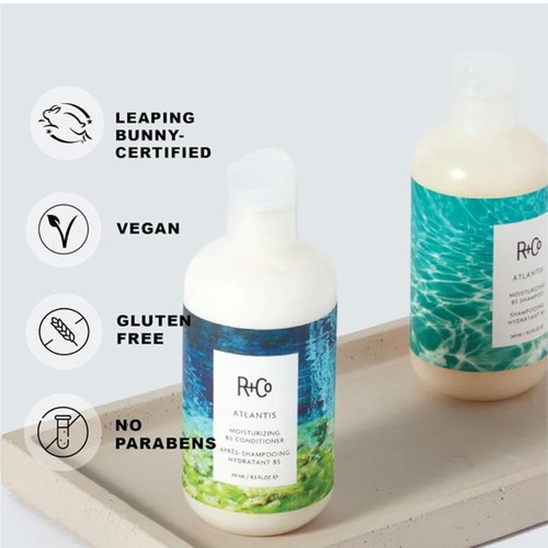 R+Co Atlantis B5 Shampoo & Conditioner Travel Set - Deep Hydration & Repair for Dry Hair | Vegan & Cruelty-Free | 2oz (Pack of 2)