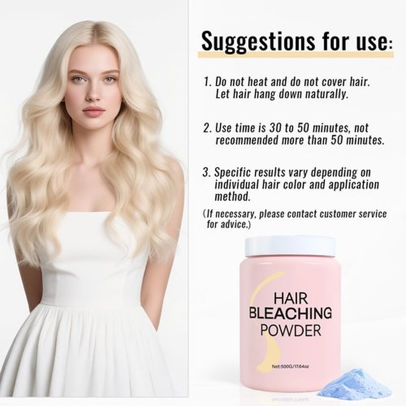 Hair Bleaching Powder 500g,High Performance Up to 8 Levels of Lift for Hair Highlights & Lightening