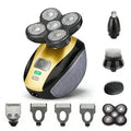 Hugdew 5 in 1 Head Shavers for Bald Men, Skull Head Shaver with Rechargeable Battery, Electric Razor, Hair Clippers, Nose Hair Trimmer, Cleaning Brush, Hair Manager, Idea Gift for Men(Yellow)