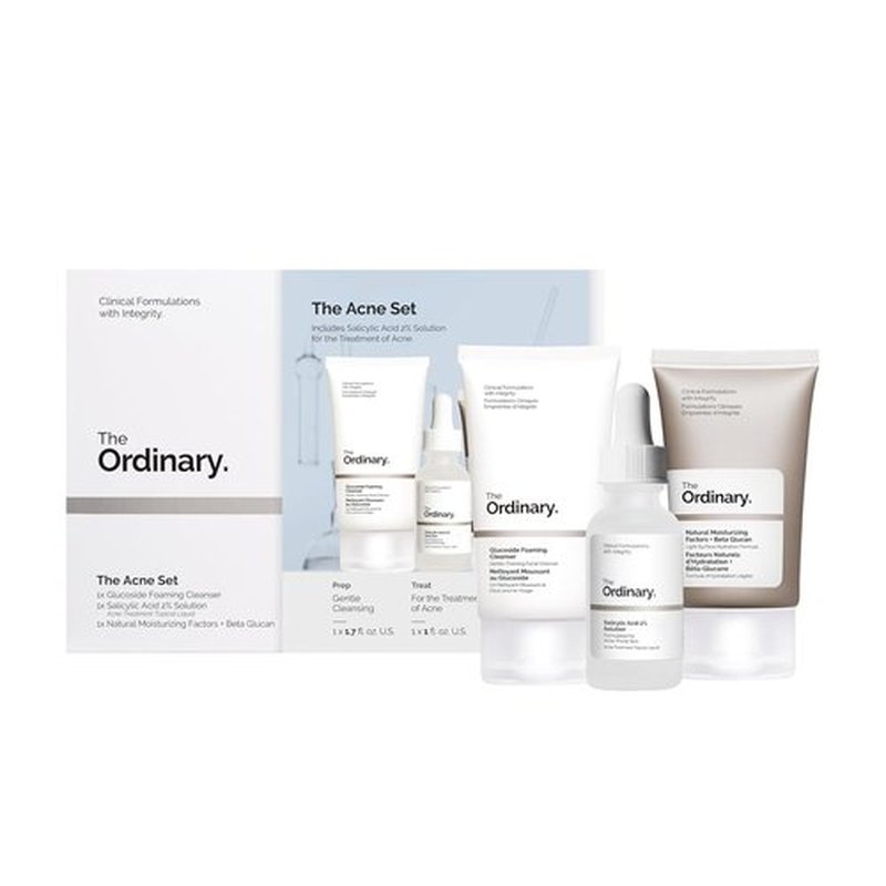 The Ordinary Acne Set - 3-Step Skin Regimen with Foaming Cleanser & Salicylic Acid Solution | Skin Care Essentials