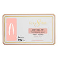 Cre8tion Soft Gel Nail Tips, Short Almond Shape, 602 Tips in 14 Sizes (00-9) for Professional Nail Extensions