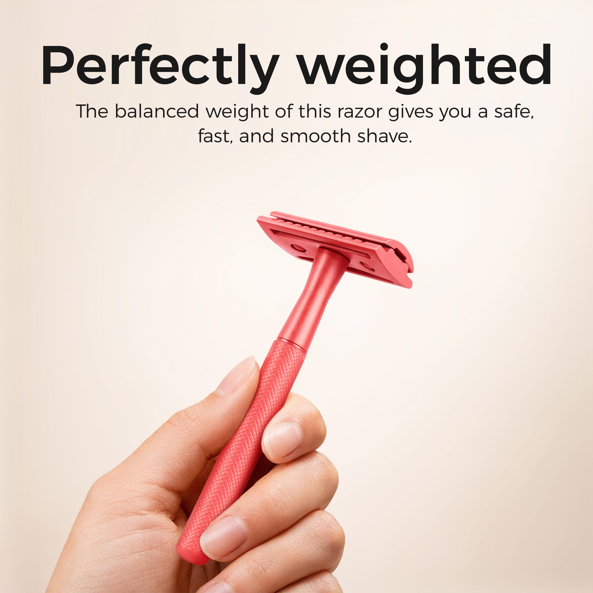 ZOMCHI Double Edge Safety Razor Kit for Men & Women, Stand,Light Coral